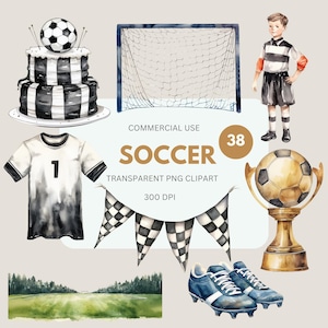 Soccer Clipart Pack, Soccer Ball, Soccer Birthday, Soccer Referee, Sports Jersery, Soccer Field, Soccer Cake, Football, Commercial Use