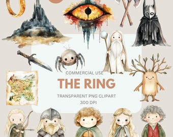The Ring Clipart, Wizard, Dark Lord, Ranger, Gray Wizard, Trilogy Reader, Fantasy Middle Earth Rings for Commercial Use, Transparent PNG