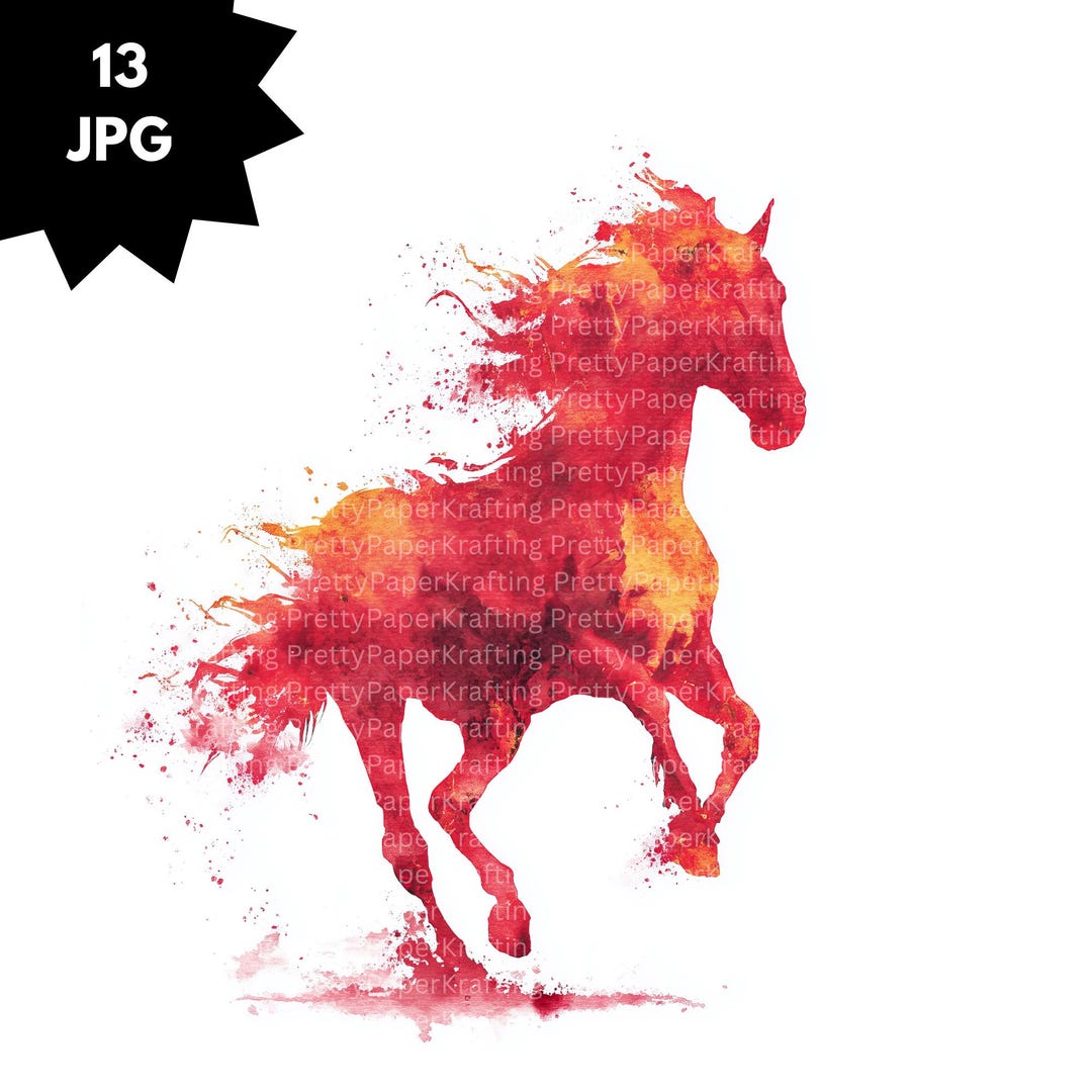 Fire Horse JPG, Flaming Horse Clipart, Mythical Horse Illustration ...