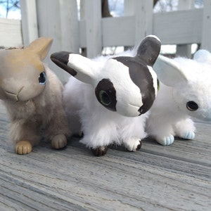 Bunny Art Doll, Rabbit, Polymer Clay Sculpture