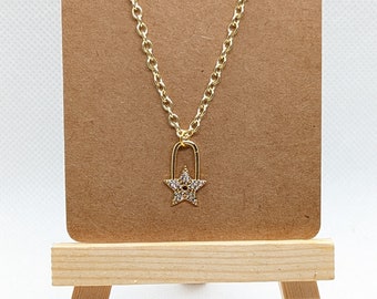 Star Lock Necklace - Etsy