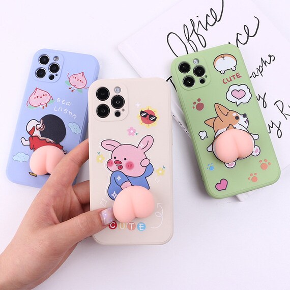 iPhone 12 Pro Max Case - Silicone Aesthetic Cartoon Funny Cute