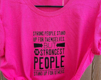 Starke Menschen stehen für sich ein | Rosa Shirt für Kinder