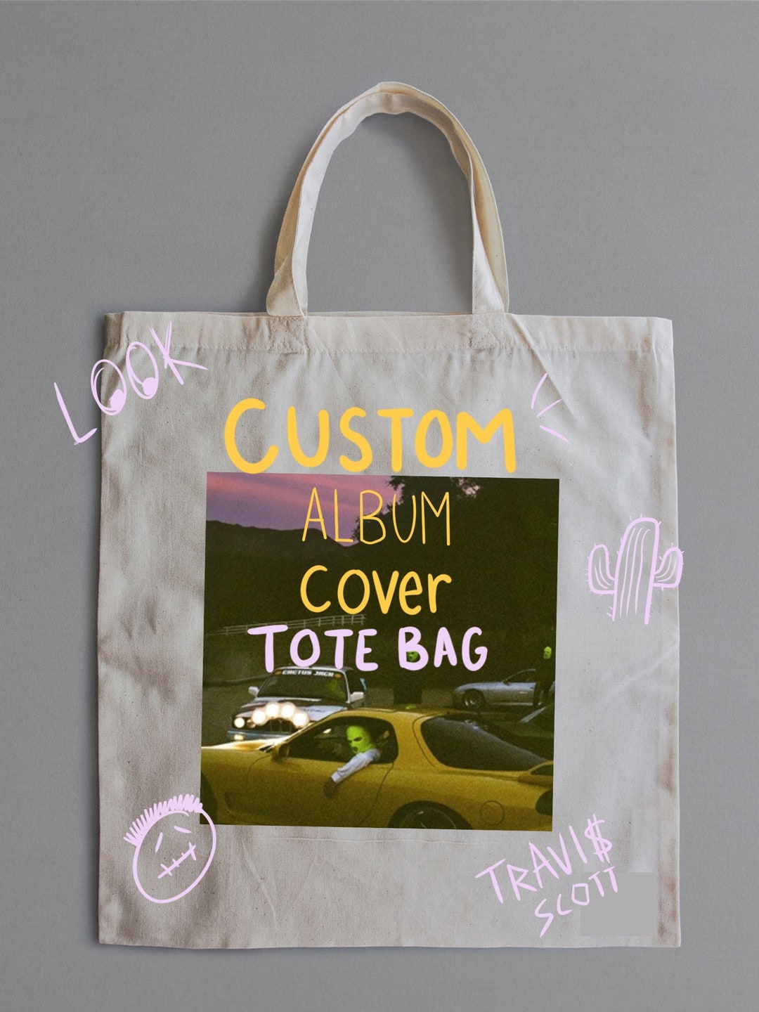 Custom Album Cover Tote Bag Etsy