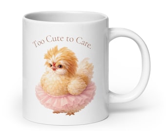 Polish Chicken Mug – Cute Chicken in Tutu Coffee Mug, Funny Farm Chicken Gift, Ceramic Chicken Cup