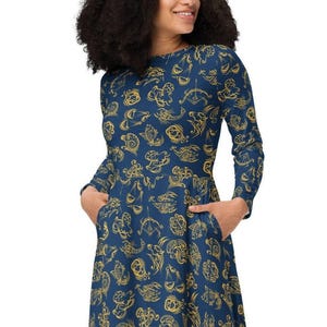 Zodiac Dress, Astrology Dress, Horoscope Dress, Constellation Dress, Blue Celestial Dress