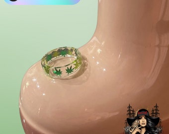 Resin Ring - Cannabis Leaf 420 Style