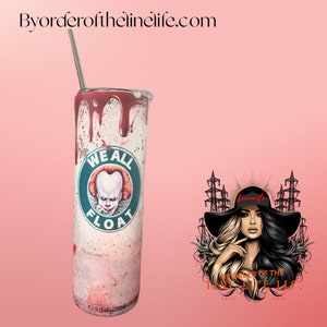 Glow in the dark Penny wise Starbucks tumbler 20oz Clown horror\Halloween logo