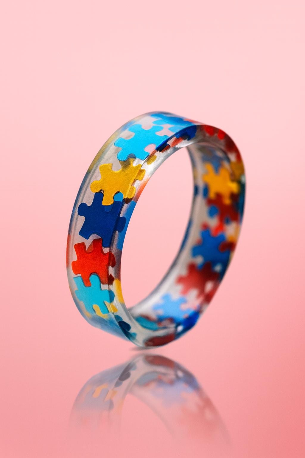 Resin Puzzle Piece Ring | Autism Awareness Support - Etsy