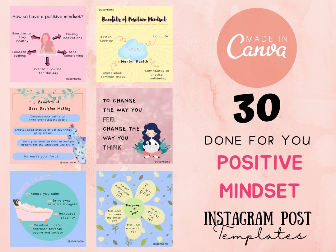 Create Positive Posts 30 Done for You Positive Mindset Social Media Posts Life Coach ...