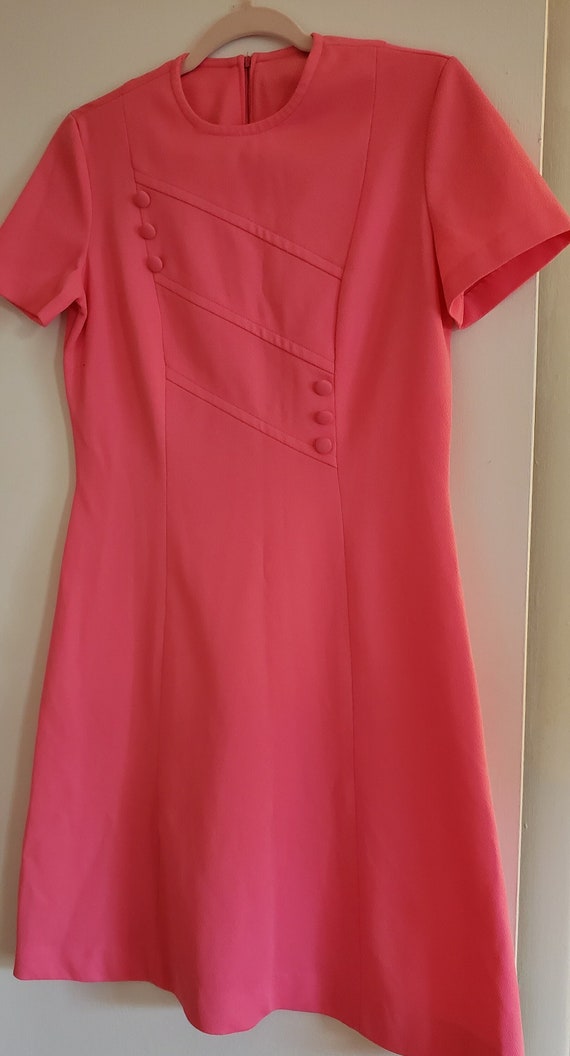 Vintage Handmade 1960's 1970's Pink Dress