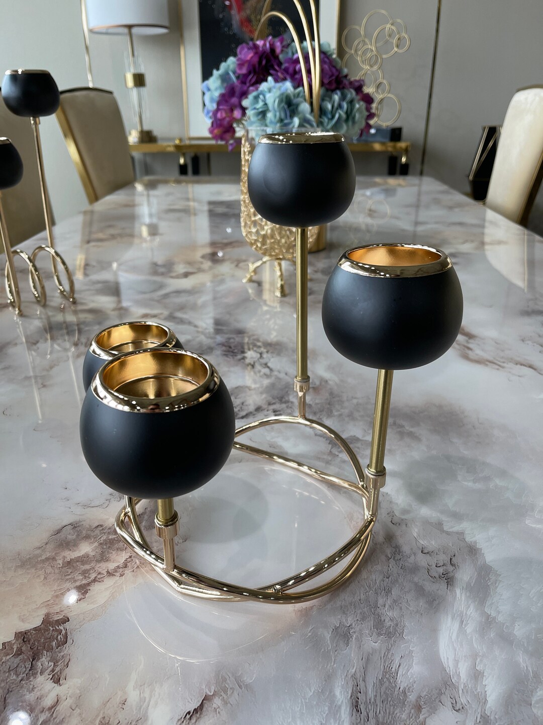 Gold Decorative Candle Holder Etsy