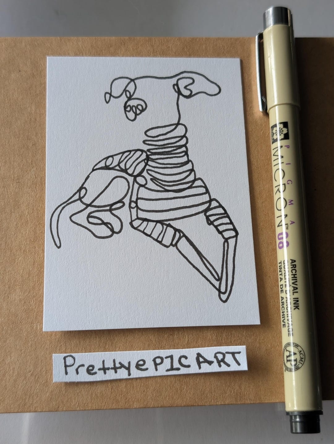 Mini Whippet Art / Dogue in Sweater / Abstract Drawing / One Line Art ...