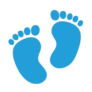 Baby footprints Blue SVG PNG JPG - Digital Download
