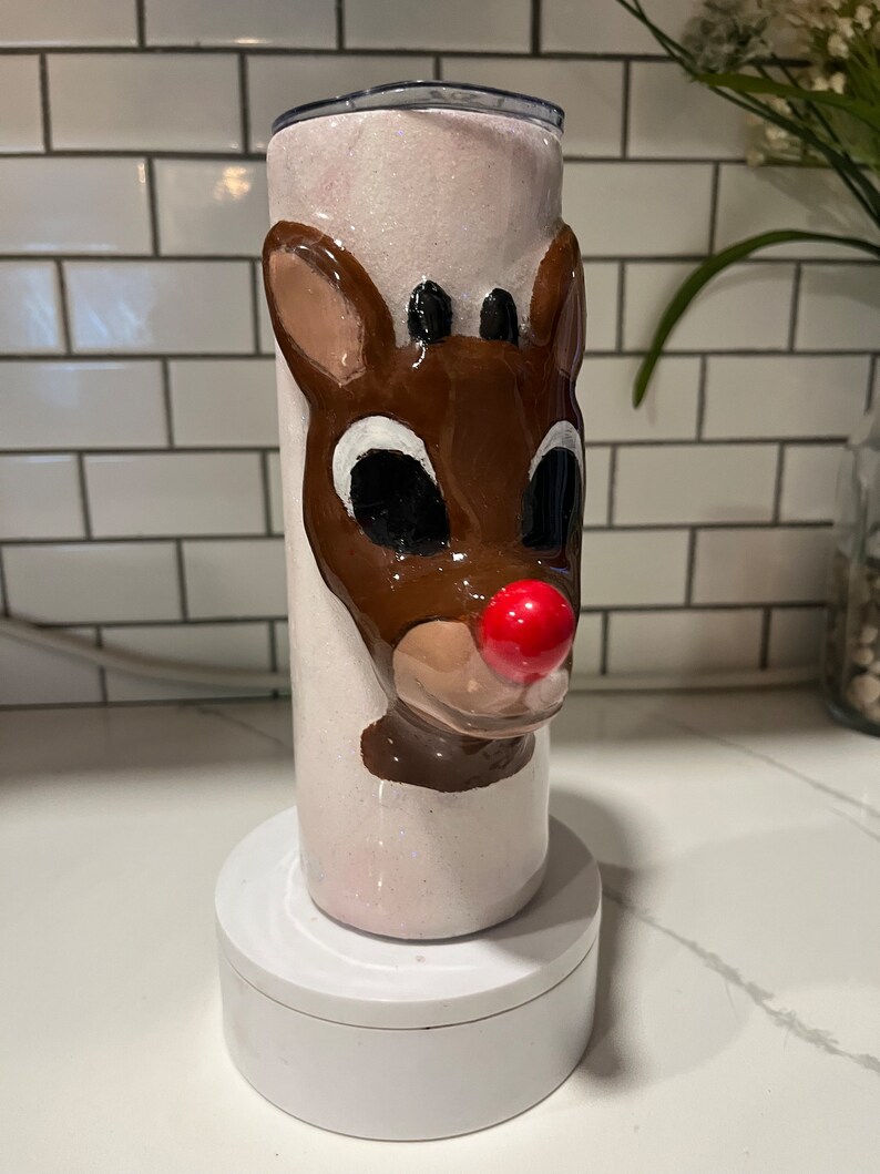 3D Rudolph Red Nosed Reindeer Glow in the Dark Christmas - Etsy