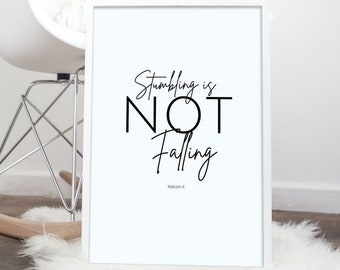 Stumbling is not falling Quote, Malcolm X, Digital Download, Cricut Quotes, Quote for T-shirts, Instant download, quality