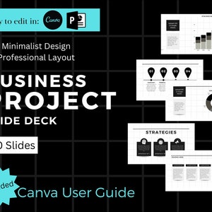 Business Project Presentation Template, Minimal, Professional, Marketing Slide Deck, Webinar Presentation, Modern Canva or PowerPoint PPTX