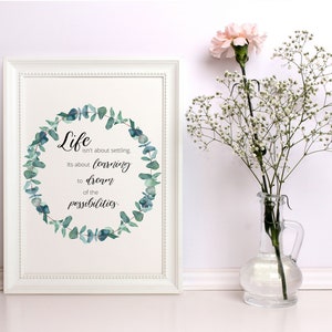 A vida não é uma questão de se acomodar. Aprendendo a sonhar com as possibilidades Citação, Download Digital, Cricut Quotes, Download instantâneo, qualidade
