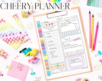 Cheery Planner, Daily, Weekly, Monthly, DIGITAL DOWNLOAD, Happy, Erin Condren, Filofax, Day-Timer, Franklin Covey, Day Runner, Kate Spade
