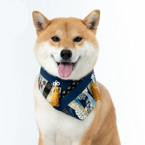 Handmade Japanese Style Dog Bandana, Cherry Blossoms, Sakura, Floral fabric