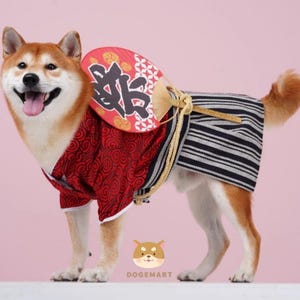 Dog Japanese Warrior Kimono