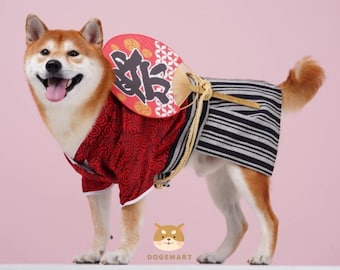 Dog Japanese Warrior Kimono