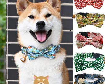 Japanese Style Dog Collar with Bow and Charm