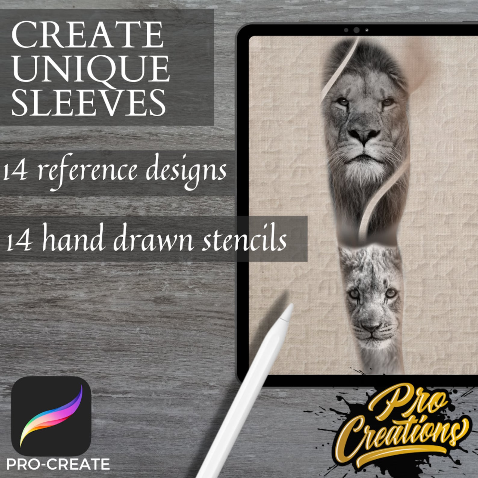 Tigers and Lions Procreate Brush Set Big Catstattoo Stamp Etsy
