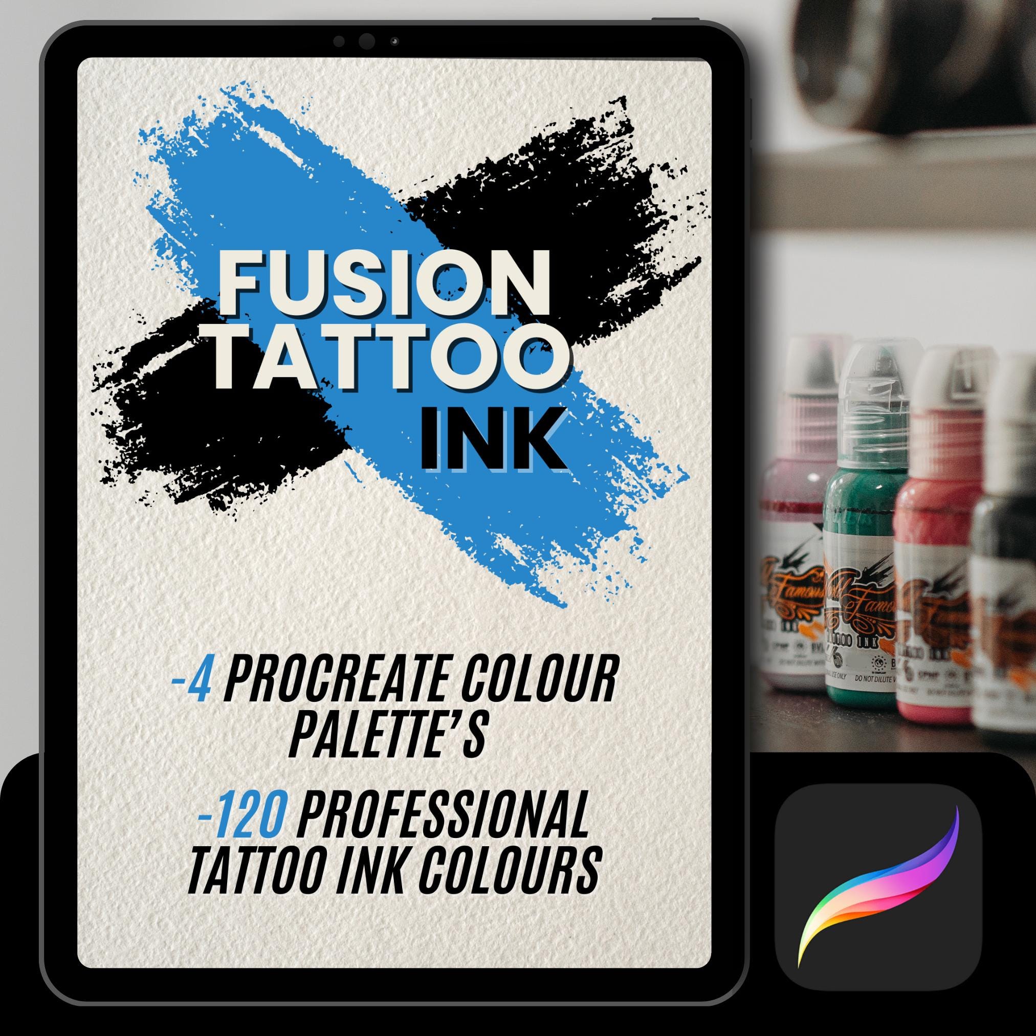 Fusion Ink Procreate Color Palette: 150 Tattoo Ink Colors (digital  Download) - Etsy Israel, image size:2025x2025