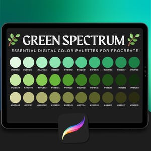 Grünes Spektrum Tattoo-Farbpalette für Procreate - Farbpalette + Farbpalette