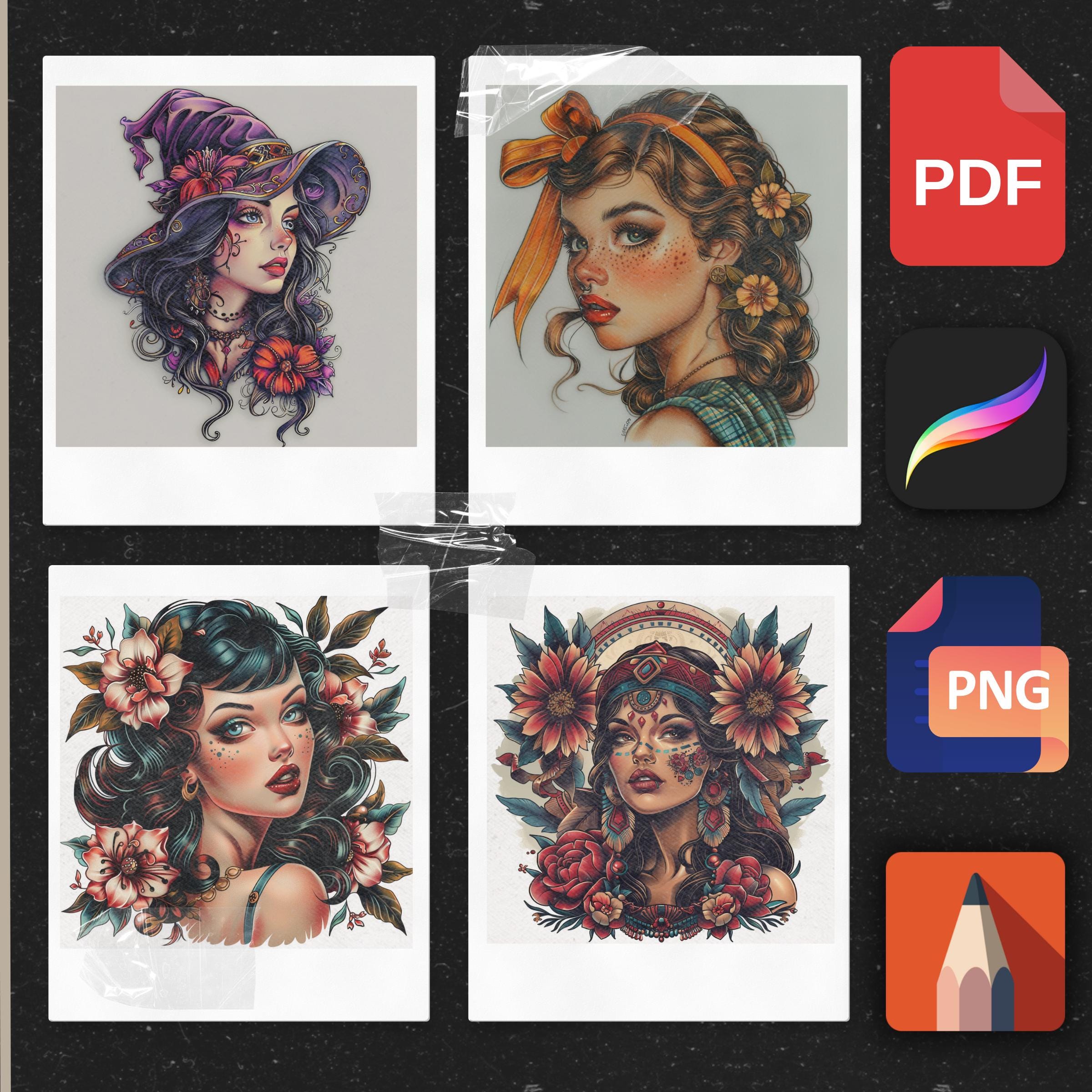 Girly Neo Traditional Tattoos