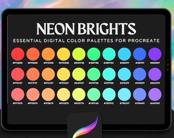 Neon Brights Procreate Color Palette – 30 Vibrant & Electric Shades for Bold Digital Art