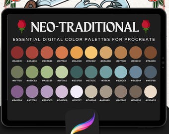 Neo-Traditional Tattoo Colour Palette for Procreate – Swatches + Colour Guide