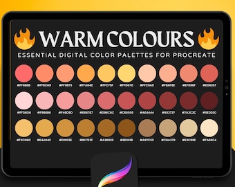 Warm Colours Tattoo Palette for Procreate – Swatches + Ink Reference Chart