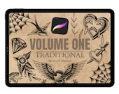 Traditional Tattoo Procreate Brush Set: 36x Tattoo Stamp Brushes (Digital Download)
