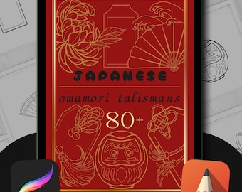 Build-Your-Own Japanese Talismans – 80 Procreate & Sketchbook Tattoo Stamp Variants