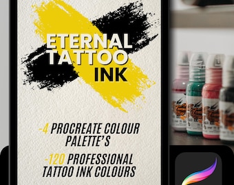Eternal Ink Procreate Color Palette: 120 Tattoo Ink Colors (Digital Download)