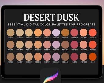 Desert Dusk Digital Color Palette – 30 Warm & Earthy Hues for Procreate Art
