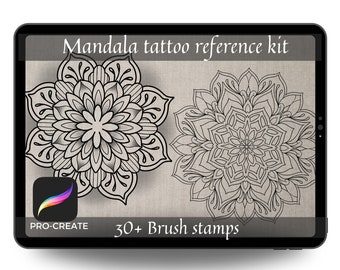 Mandala | Procreate Pinsel Set | Ornamentale Tattoo Stempel Pinsel | Digitale Kunst für Tattoo Schablone | Procreate Pinsel für Tattoo Referenz