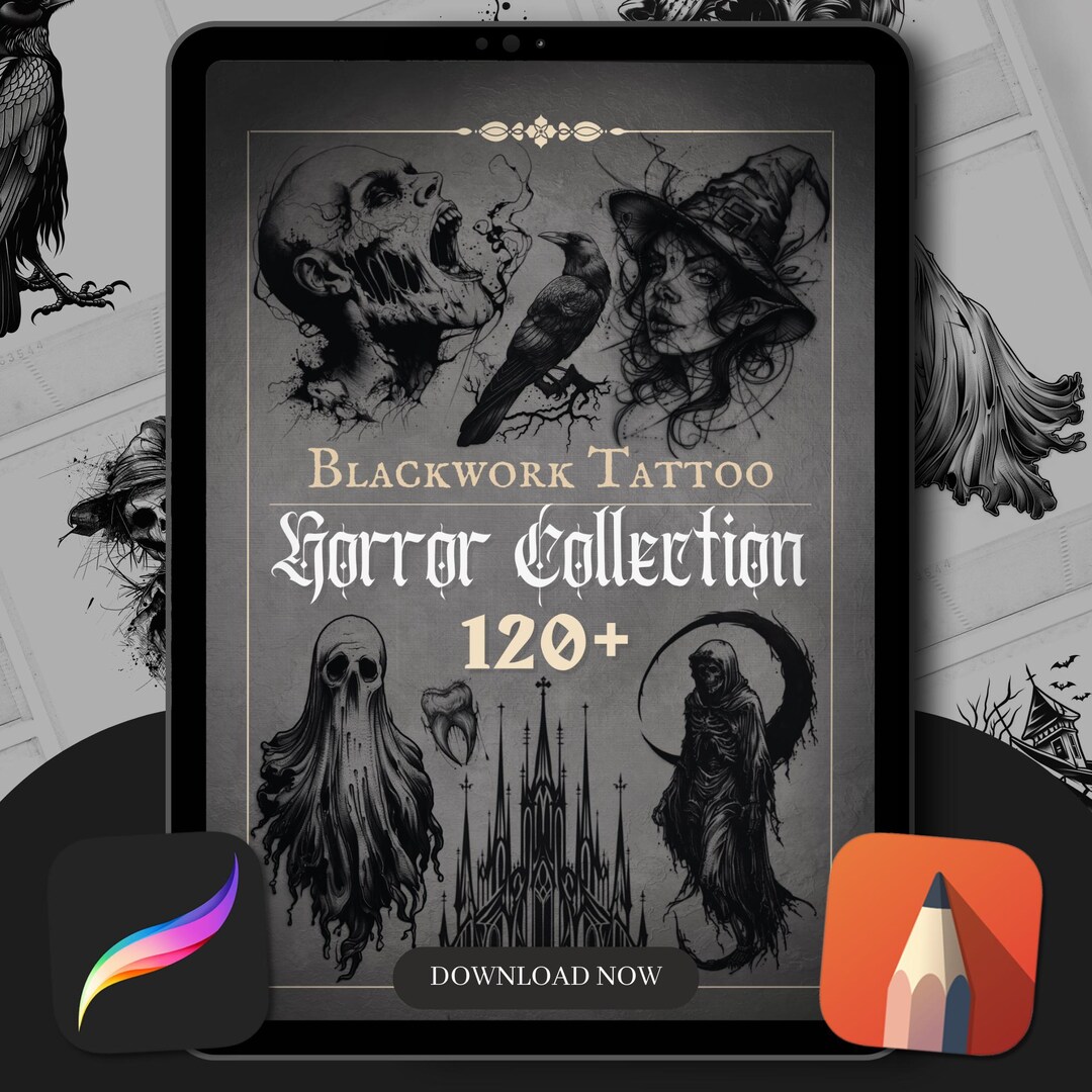 blackwork-horror-tattoo-stamps-procreate-sketchbook-brush-pack-etsy