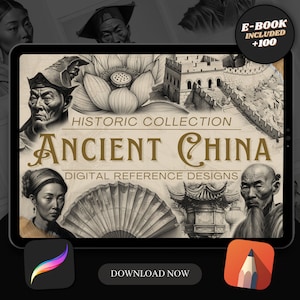Ancient China Tattoo Designs: Procreate Brush Stamps (Digital Download)