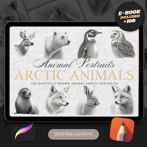 Arctic Animals Procreate Brush Stamps: Tattoo Designs (Digital Download)