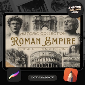 Roman Empire Procreate Brush Stamps: Tattoo Designs (Digital Download)