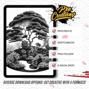 50 Japanese Garden Procreate Brush Stamps | Tattoo Designs | Digital ...