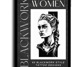 Blackwork Tattoo Designs 'Women' | tattoo flash sheet | PDF downloadable tattoo designs | best selling art Dark horror tattoo design