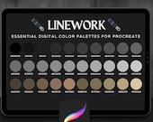 Linework Tattoo Colour Palette for Procreate – Bold & Minimal Ink Swatches