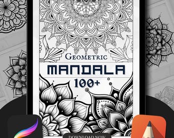 Geometric Mandala Procreate Brushes: Tattoo Flash Stamp Pack (Digital Download)