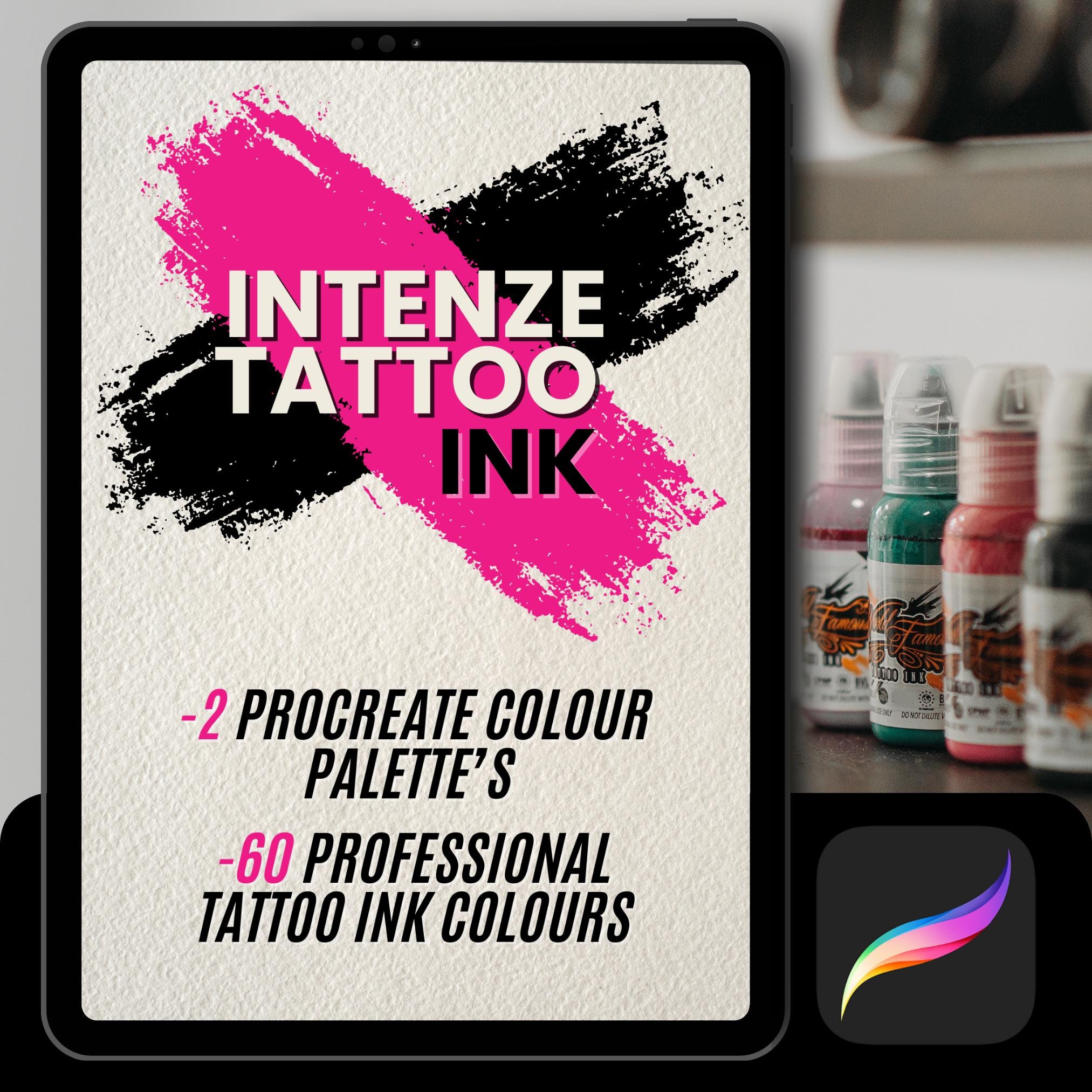 Intenze Ink Procreate カラーパレット: 60 色のタトゥーインク
