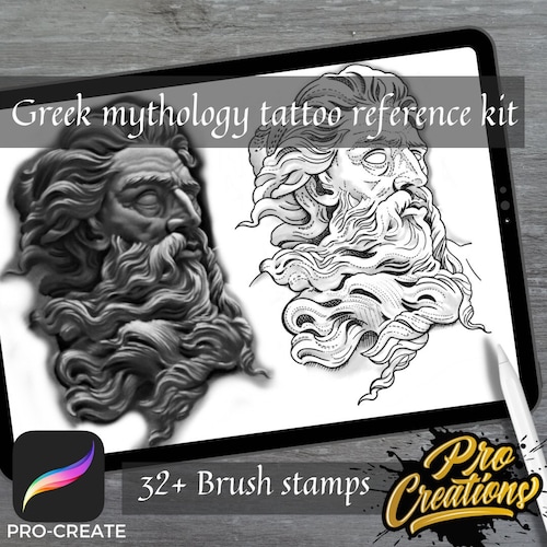 Skull Procreate Brush Set Unique Tattoo Stamp Brushes Etsy
