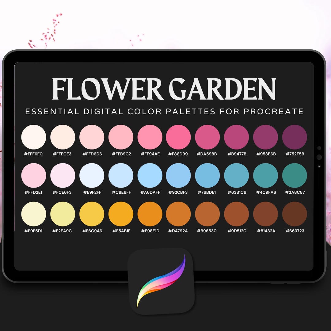 Flower Garden Procreate Color Palette – 30 Blooming Floral Tones for ...